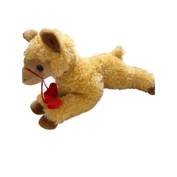 Aurora LLuv You Plush Llama Red Heart Dangles Sitting Valentines 15" Across - Picture 3 of 4